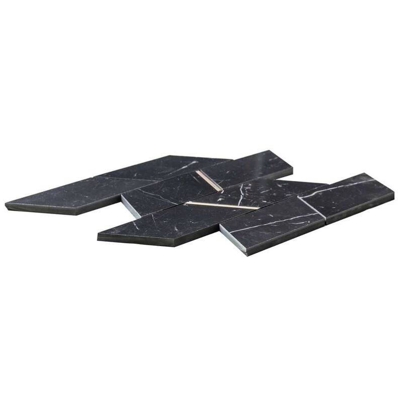 The Tile Life Stately Avenue 11x12 Nero Marquina Porcelain Floor & Wall Tile