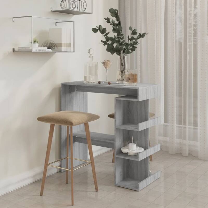 vidaXL Bar Table with Storage Rack 39.4"x19.7"x40" Engineered Wood - 39.4" x 19.7" x 40"