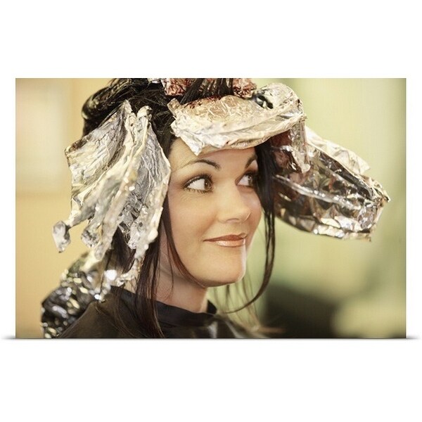 "Woman having her hair dyed" Poster Print