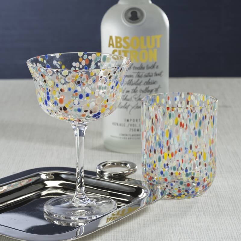Spritz Confetti Cocktail Glass Tumblers, Set of 6