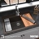 preview thumbnail 38 of 52, Karran Top Mount 33 in. Large Single Bowl Quartz Workstation Kitchen Sink
