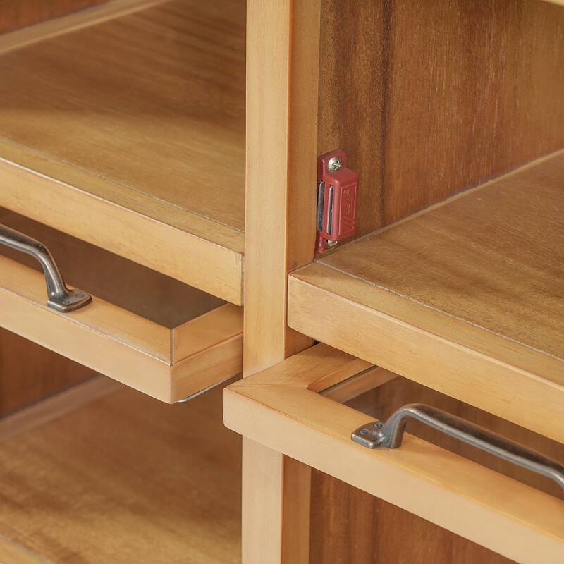 Christopher Knight Home - Modern Rubberwood Storage Cabinet with 8 Glass Doors