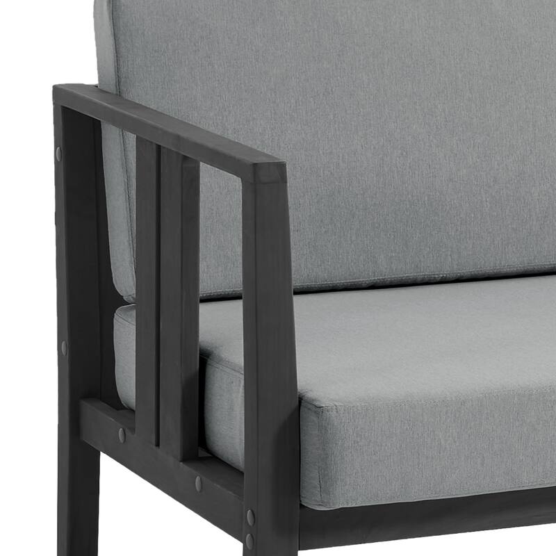 Casual 53"W Outdoor Patio Loveseat Set In Solid Teak Wood with Cushion