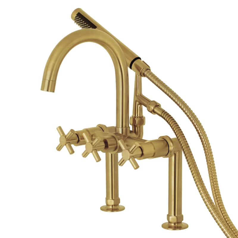 Concord 7-Inch Deck Mount Clawfoot Tub Faucet - Brushed Brass