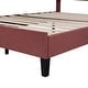 preview thumbnail 21 of 26, Full Size Upholstered Platform Bed with Flower Pattern Velvet Headboard, Sturdy Frame