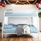 preview thumbnail 1 of 8, Kid Bed Frame Twin-Over-Full Metal Bunk Bed with Enhanced Upper-Level Guardrail White