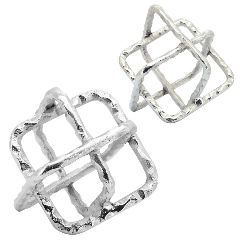 Sagebrook Home Decorative Metal Sculpture with Geometric Openwork Design
