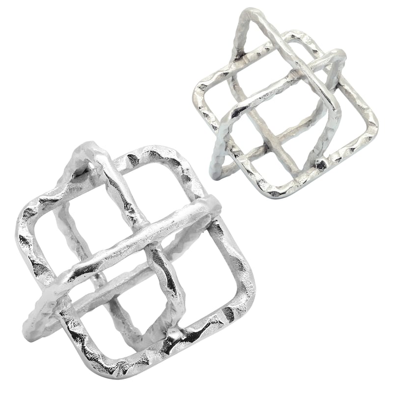 Sagebrook Home Decorative Metal Sculpture with Geometric Openwork Design