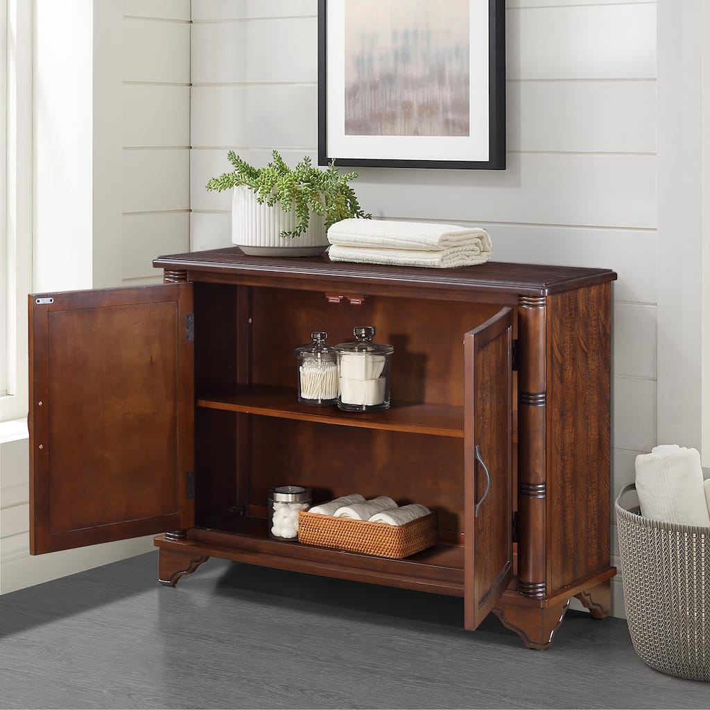 40" Console Table w/ Adjustable Shelf, Entryway Table Sofa Side Tables for Hallway Living Room Storage Cabinets, Light Espresso