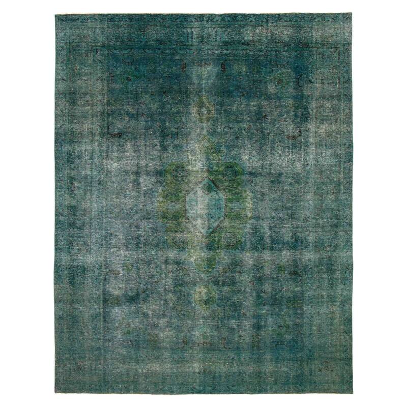 ECARPETGALLERY Hand-knotted Color Transition Dark Teal Wool Rug - 9'7 x 12'4 - Dark Teal - 9'7 x 12'4
