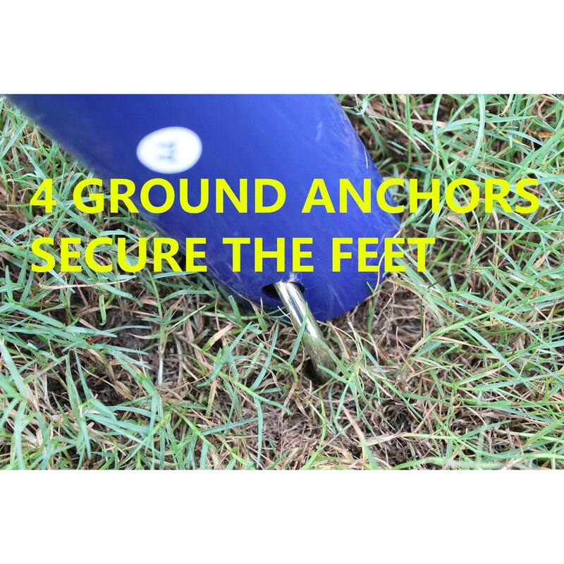 Blue-Green Metal Steel Kids Swing Set with 4 Swings and Weather-Resistant Frame - 119" x 74" x 73"