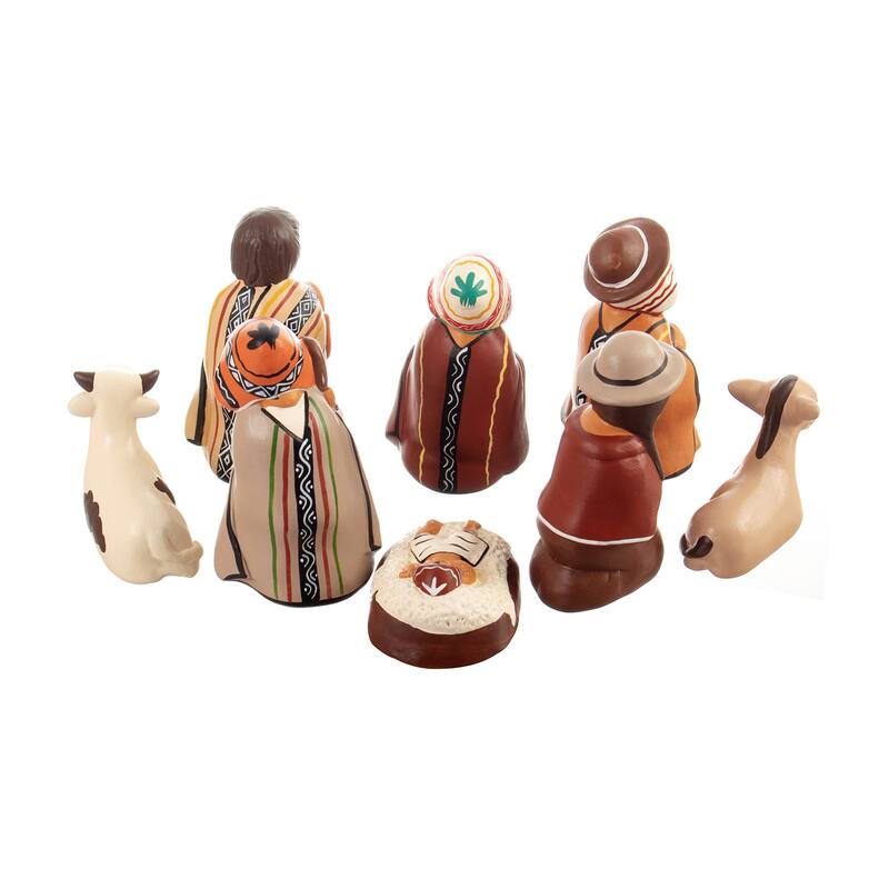 Novica Handmade Andean Miracle Ceramic Nativity Scene