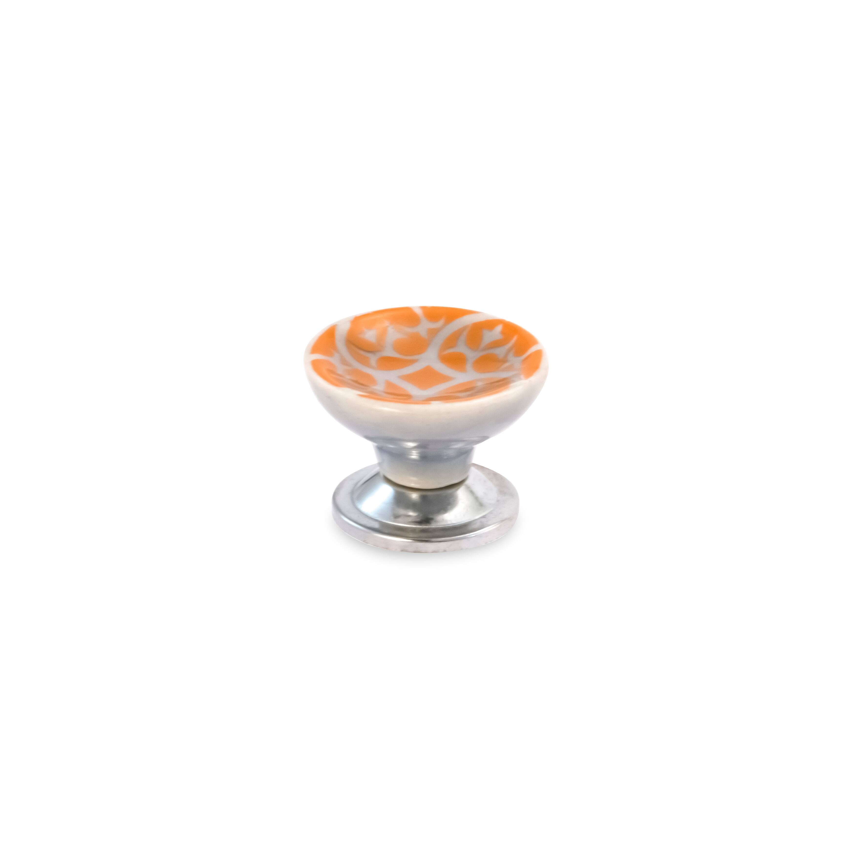 Mascot Hardware Swirl Design 11/2 In. Orange Cupped Knob Bed