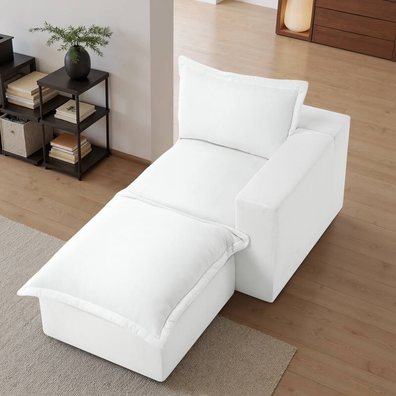 Chenille L-Shaped Modular Sectional Sofa Comfy Cloud Couch For Living Room