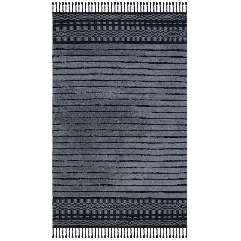 SAFAVIEH Handmade Kilim Roxani Yosra Transitional Cotton Rug - 4' x 6' - Black/Grey