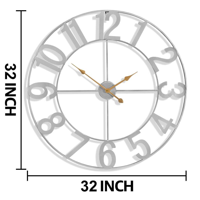 Sorbus Large Wall Clock 32" - Battery Operated Analog Large Clock (Black)