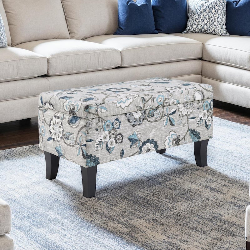 Versatile Upholstered Storage Ottoman with Comfortable Padded Seat and Functional Storage Compartment