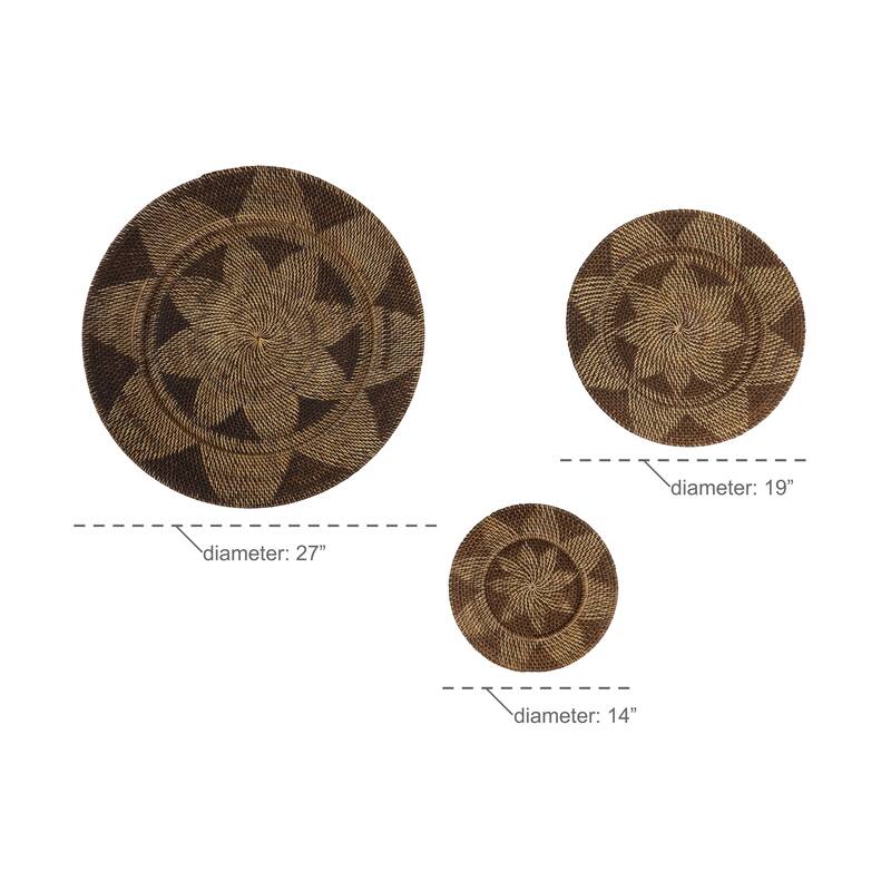 Light Brown Palm Tree Traditional Wall Decor Abstract (Set of 3)