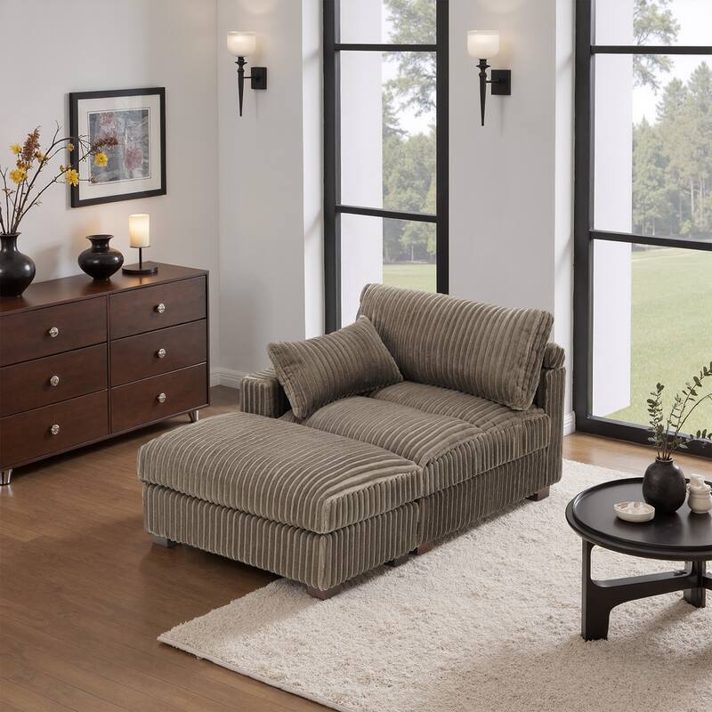 Plush Cloud Couch Modular Sectional Sofa with Ottoman