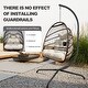 preview thumbnail 9 of 22, Stand Wicker Rattan Patio Basket Swing Egg Chair with C Type Bracket