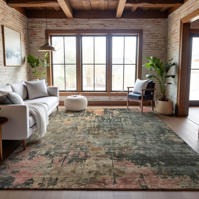 Premium Washable Super Soft Modern Metallics Mayfield Rug - Sage - 5' x 7'6"