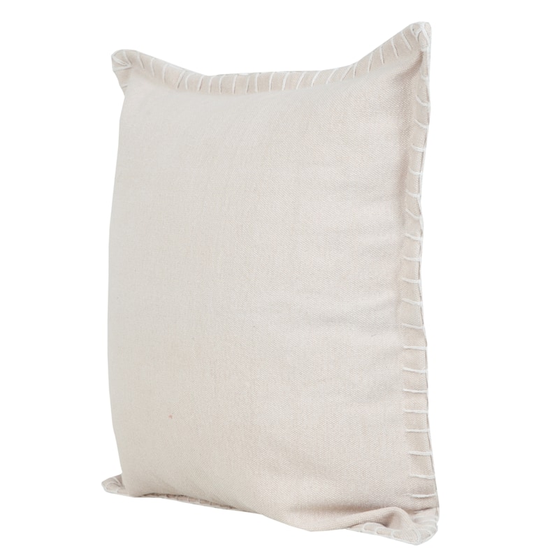 Sevita Guapo Casual Solid Stitched Edge Cotton Throw Pillow