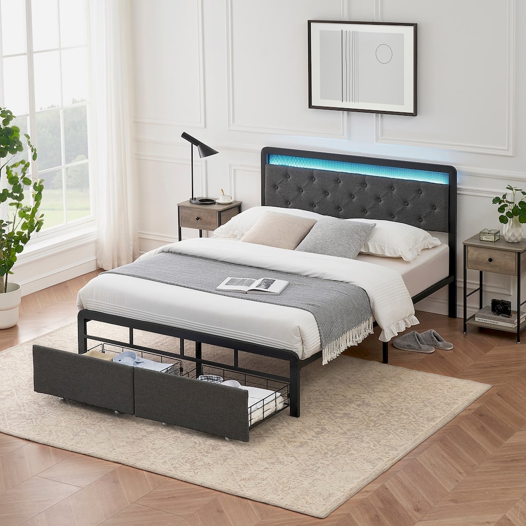 Bed Frame with 2 Storage Drawers