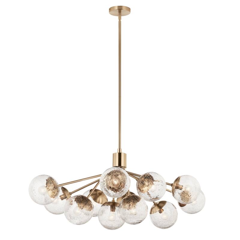 Kichler Lighting Silvarious Crackle Glass Convertible Chandelier - 48 in - Champagne Bronze