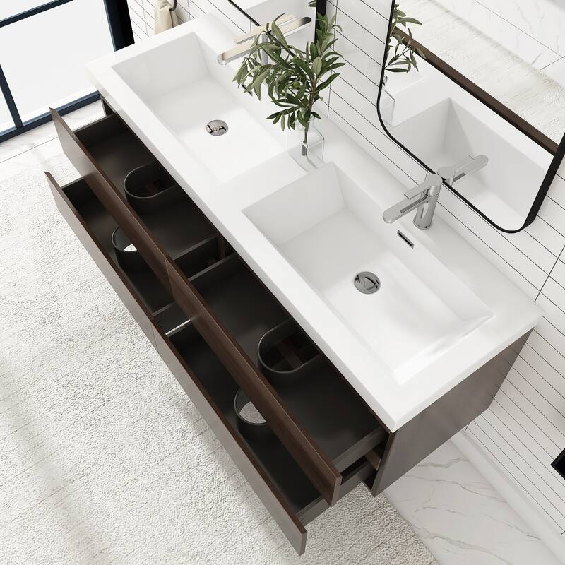 Floating Bathroom Vanity with two Resin Top
