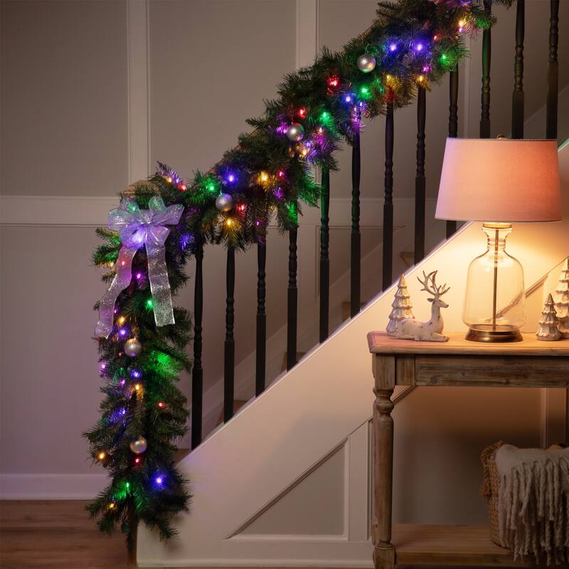 9' x 16" Pre-Lit Dakota Red Pine Artificial Christmas Garland Multi LED Lights