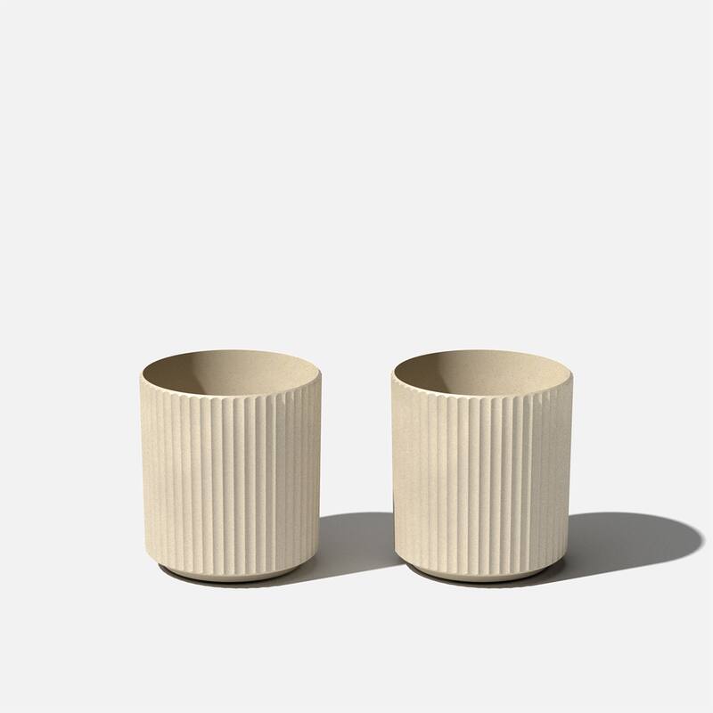 Veradek Demi Series Demi Round Planter - 12 inch - 2 Pack - Sand