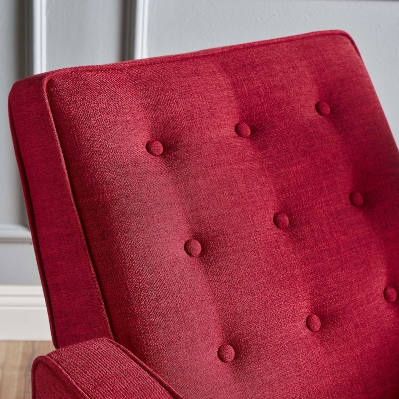 Mervynn Mid-Century Modern Button Tufted Fabric Recliner by Christopher Knight Home