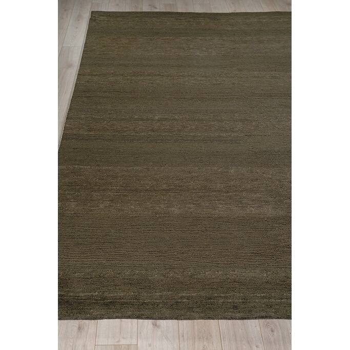 Exquisite Rugs Merino Wool Hand-Knotted Merino Wool Brown Area Rug