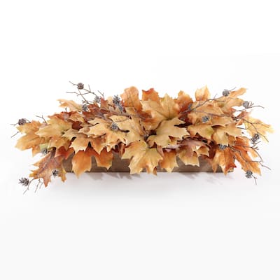 SAFAVIEH Faux 30 Inch Maple Leaf Potted Arrangement - 30" W x 12" D x 10" H