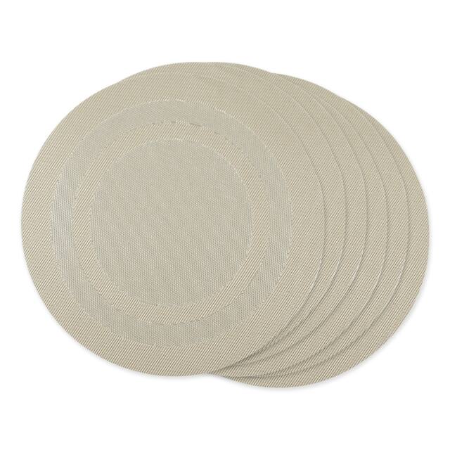 Design Imports Silver Doubleframe Kitchen Placemat Set (Set of 6) - Champagne - Round