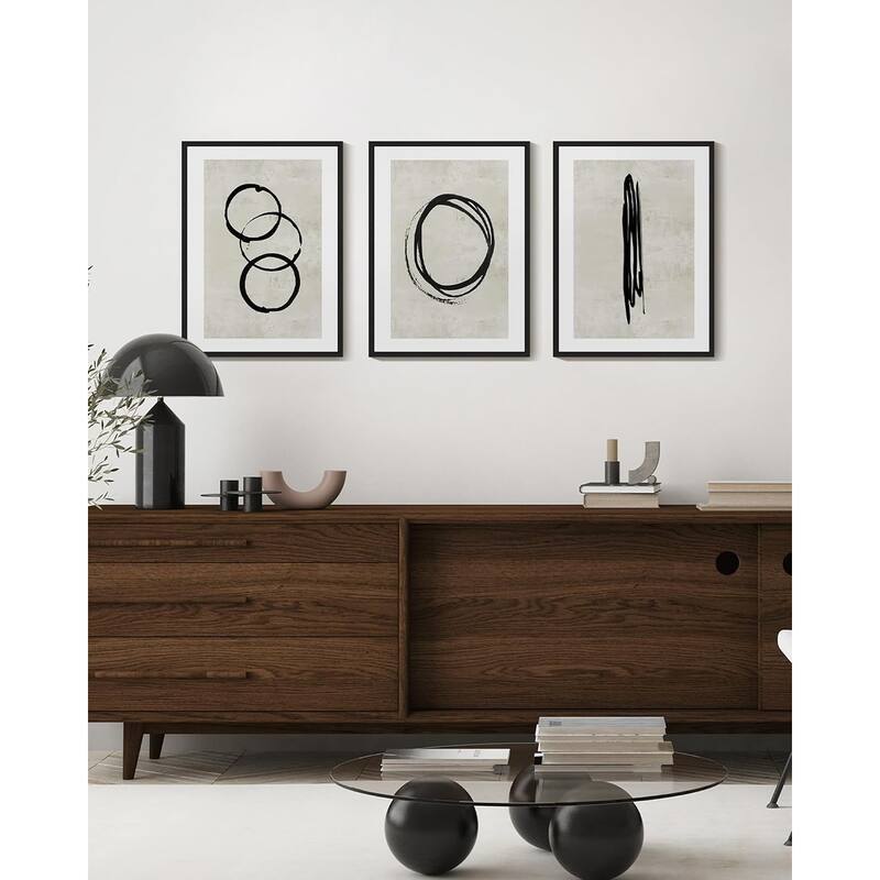 Black Abstract Wall Art Minimalist Lines