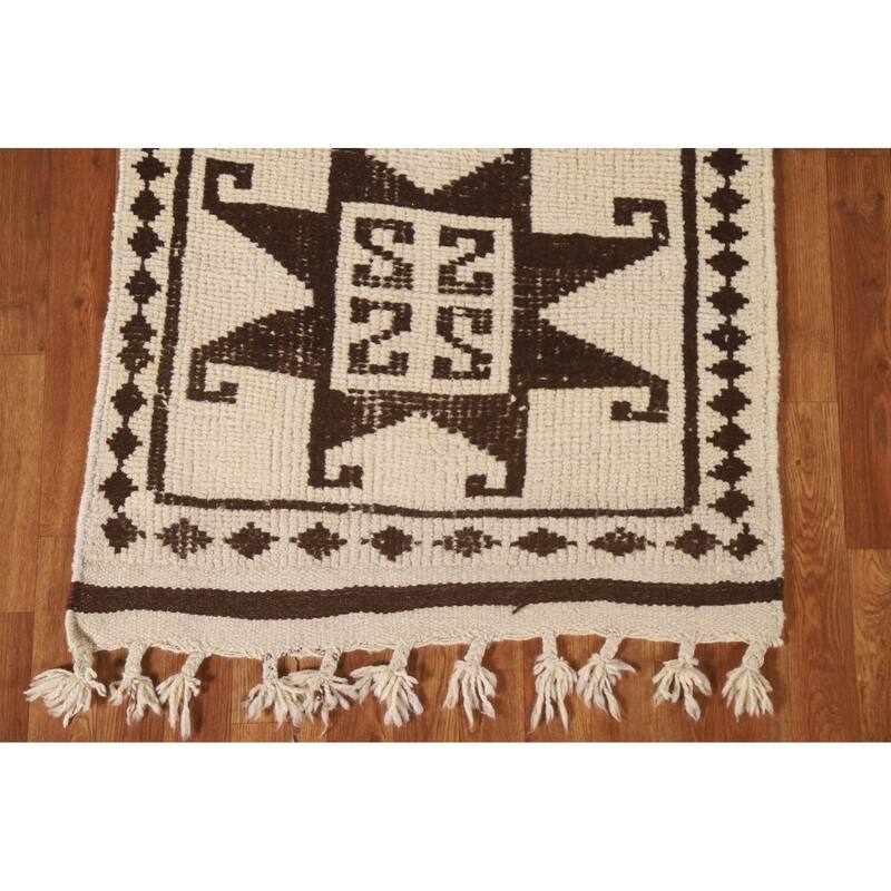 Turkish Anatolian Runner Rug Hand-knotted Natural Dye Wool Carpet - 2'10"x 15'1"