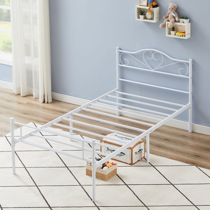 Victoria Metal Platform Bed Frames with Headboard