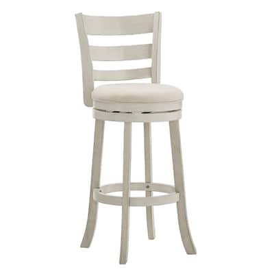 Verona Linen Ladder Back Swivel Bar Stool by iNSPIRE Q Classic