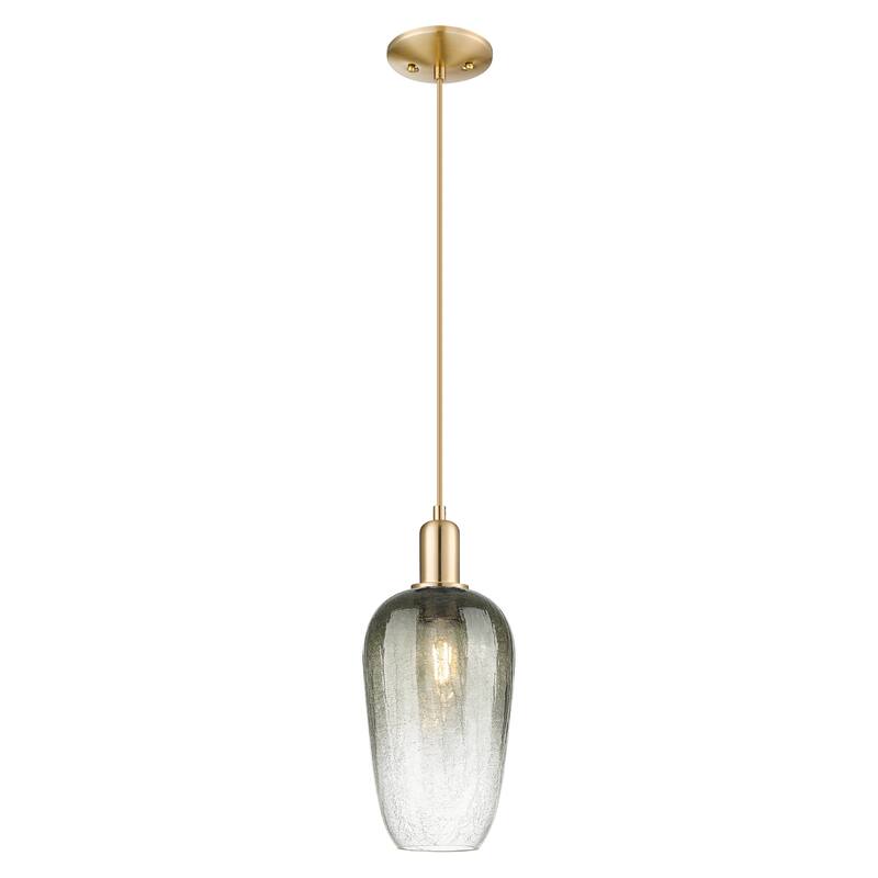 Innovations Lighting Downtown Urban - Brookhaven Flute - 1 Light 7" Cord Hung Mini Pendant - Champagne Bronze/Slate Shade