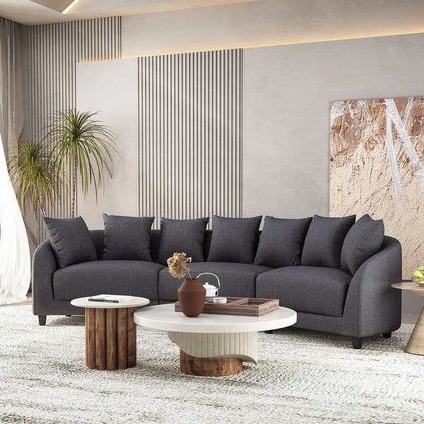 slide 2 of 16, Covecrest Fabric Sofa by Christopher Knight Home Dark Brown/ Charcoal
