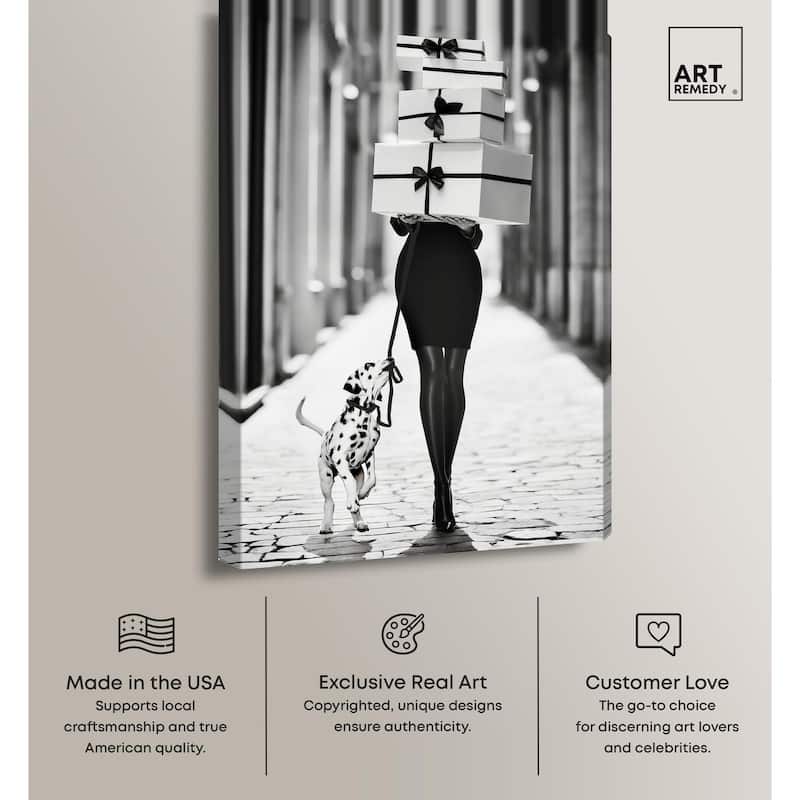 City Dalmatian Canvas by Art Remedy, Gallery Wrapped