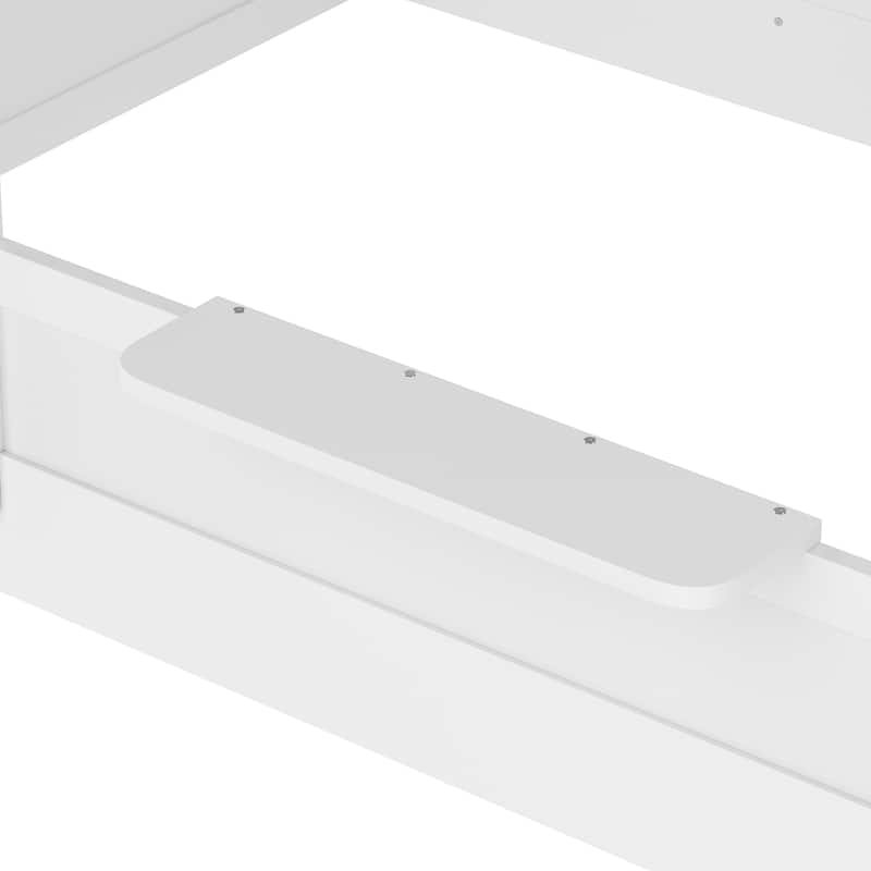 Montessori Floor Bed of 3 Kinds Size, House-shaped Platform Bed with Small Built-in Tray, Signboard and No Slats Design