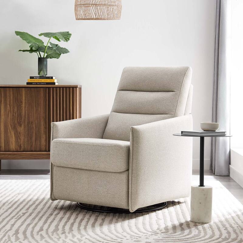 Etta Upholstered Fabric Lounge Chair - Oatmeal