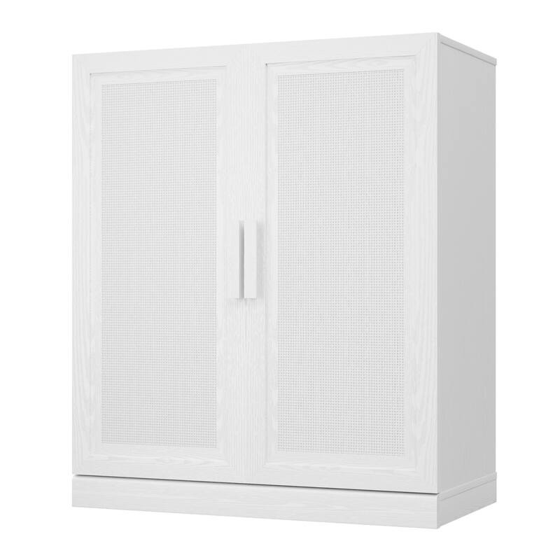 Modular Sideboard Cabinet with Storage Farmhouse Buffet Cabinet with Rattan Panels for Living Room Kitchen Dining Room Entryway