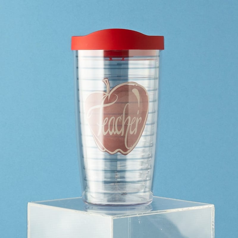Tervis For Teacher's Desk Apple Made in USA Double Walled Insulated Travel Tumbler, Classic