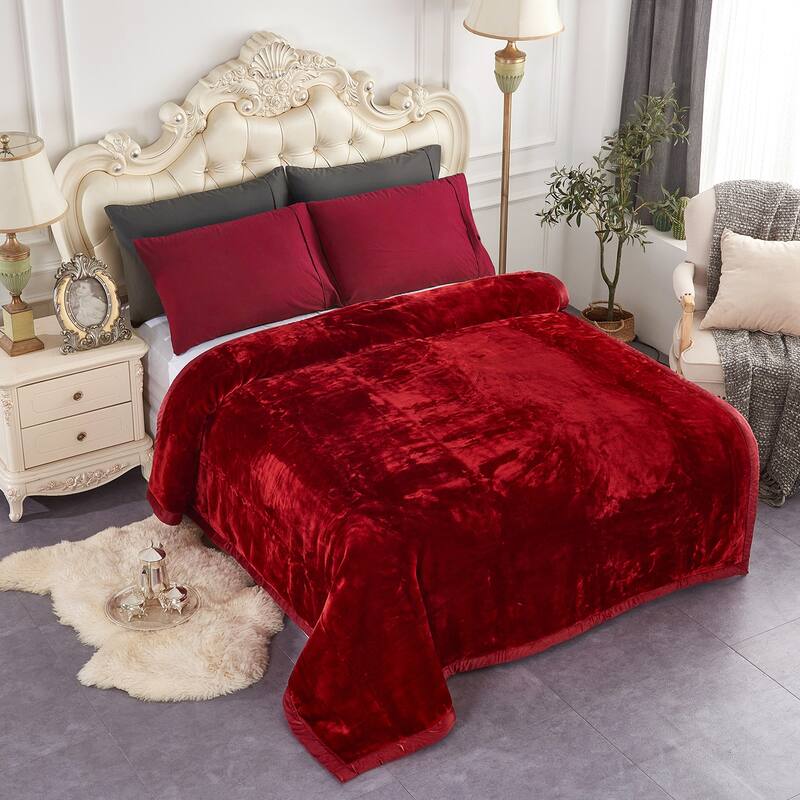 2 Ply Rose Crystal Velvet Blanket 2 Double-sided Design Blanket 7.5-8.5lbs