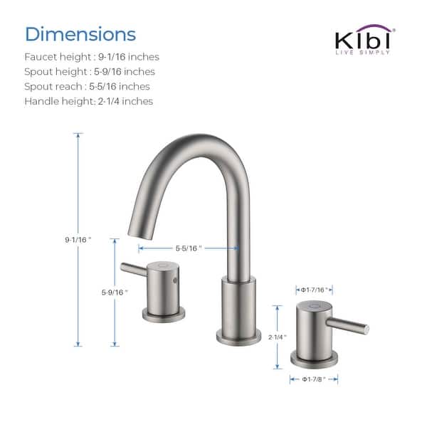 dimension image slide 2 of 4, Circular 8-inch Widespread Basin Faucet