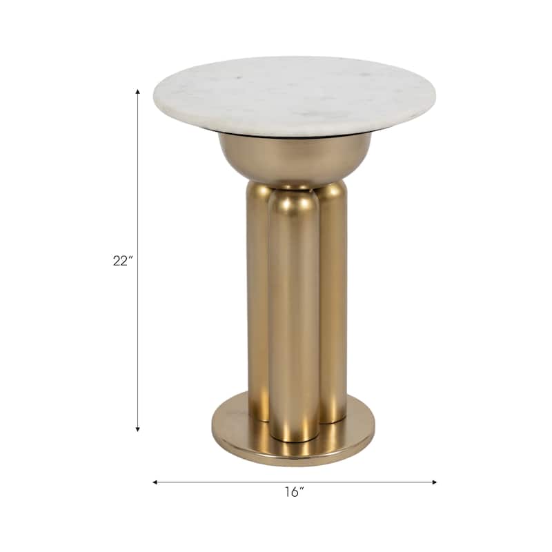 Sagebrook Home Metal Console with Marble Top - Elegant Storage Solution