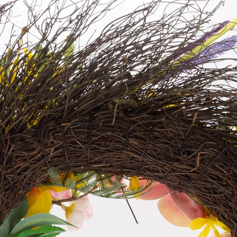 Pure Garden Artificial Daisy and Lavender Wreath